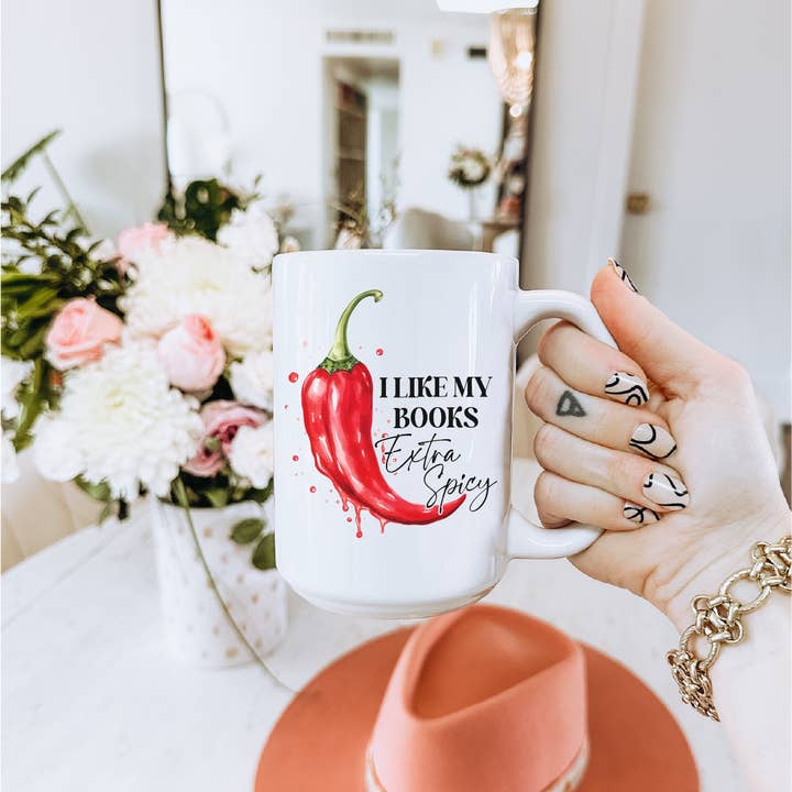 Caneca Extra Picante I Like My Books | Caneca Bookish por atacado de DIYxe