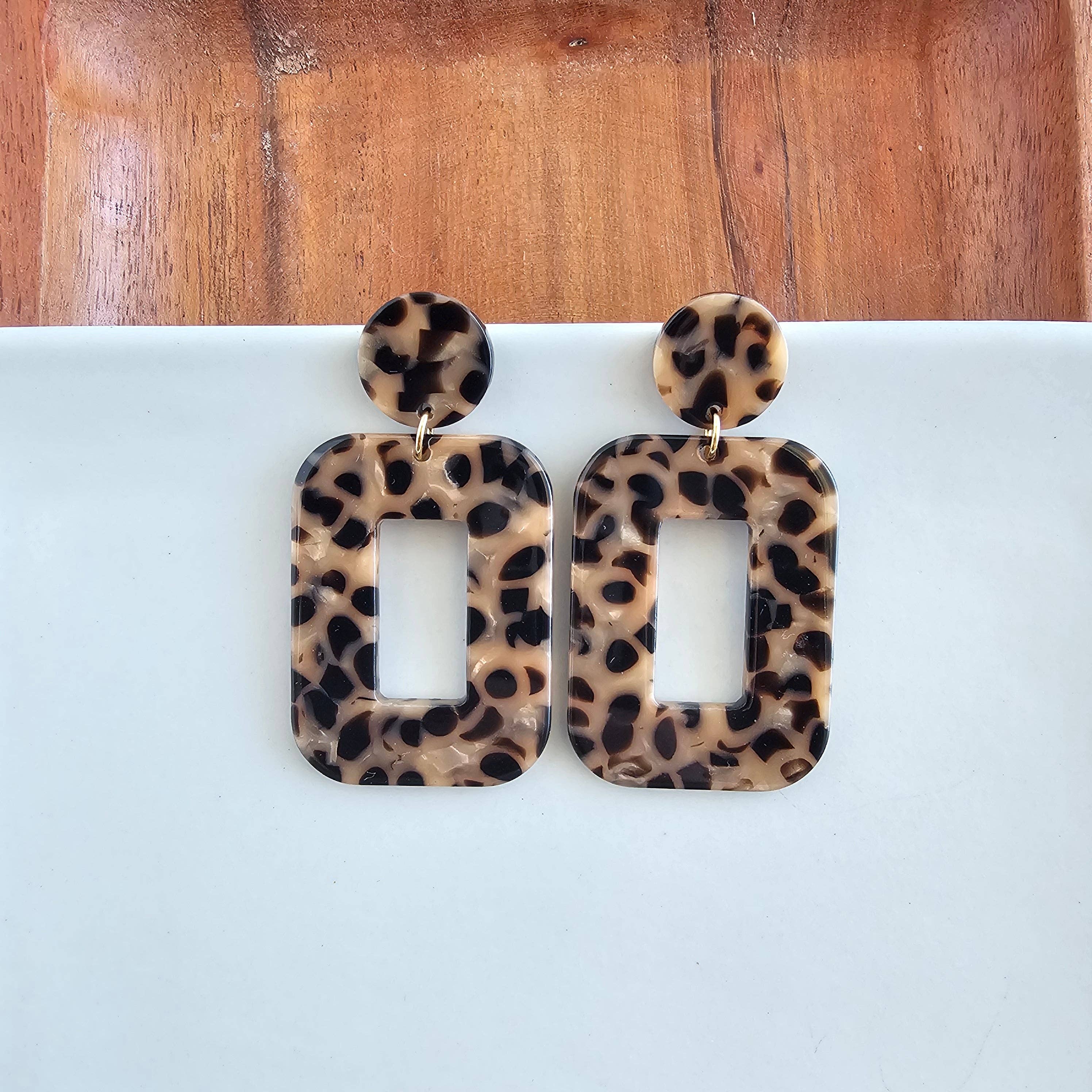 Spiffy & Splendid - Wholesale Dangle Earrings - Margot Earrings - Cheetah // Jewelry, Earrings, Fall0