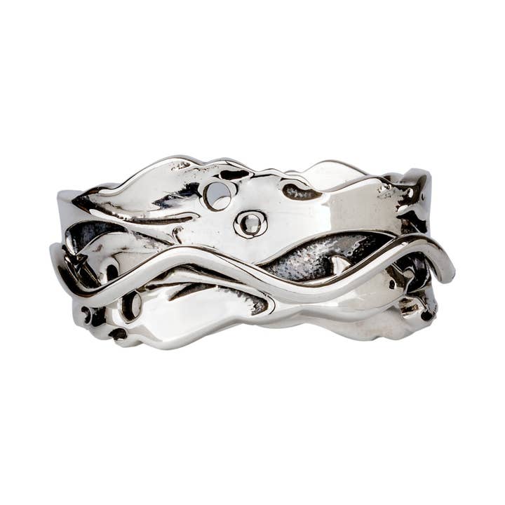 Energy Stone – wholesale Band/Stackad Ring – Delfin dans Sterling Silver Meditation Spinner Ring