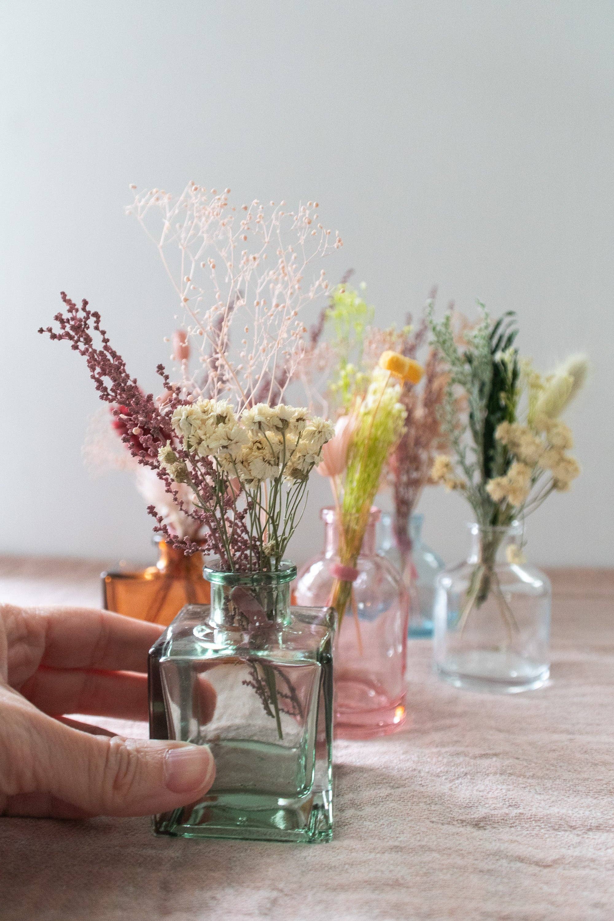 Gather Goods Co - Cards, Coasters, Tea Towels, Art, Mugs - Wholesale Dried/Pressed Flowers - Micro Dried Flower Arrangement in A Glass Bud Vase13