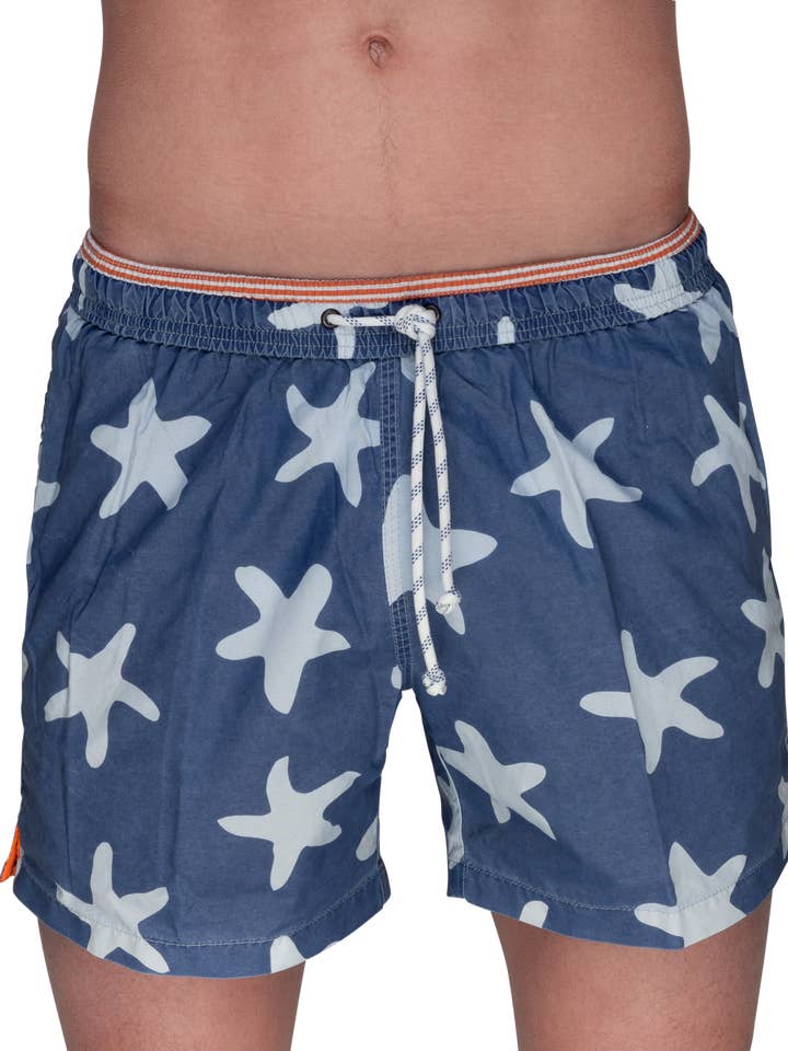 Saona Bañador Indigo Print Estrellas para venta al por mayor de Gerry St Tropez
