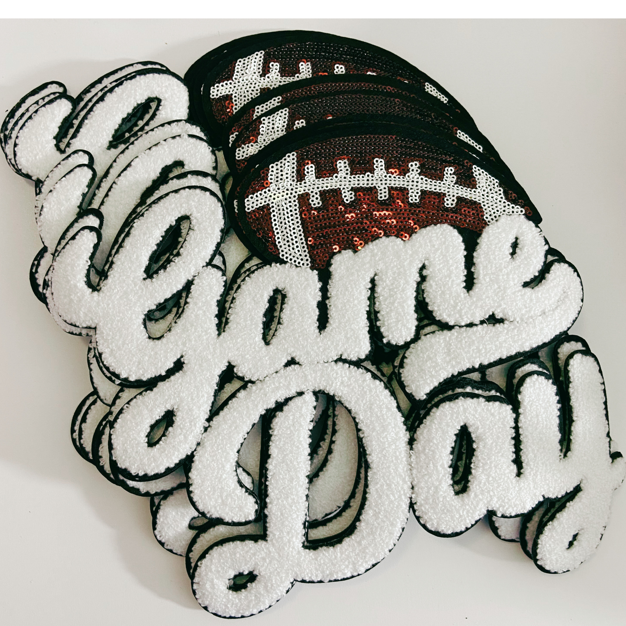 TEELUX - Wholesale Patch - 11” GAME DAY FOOTBALL - Sequins and Chenille Patch1