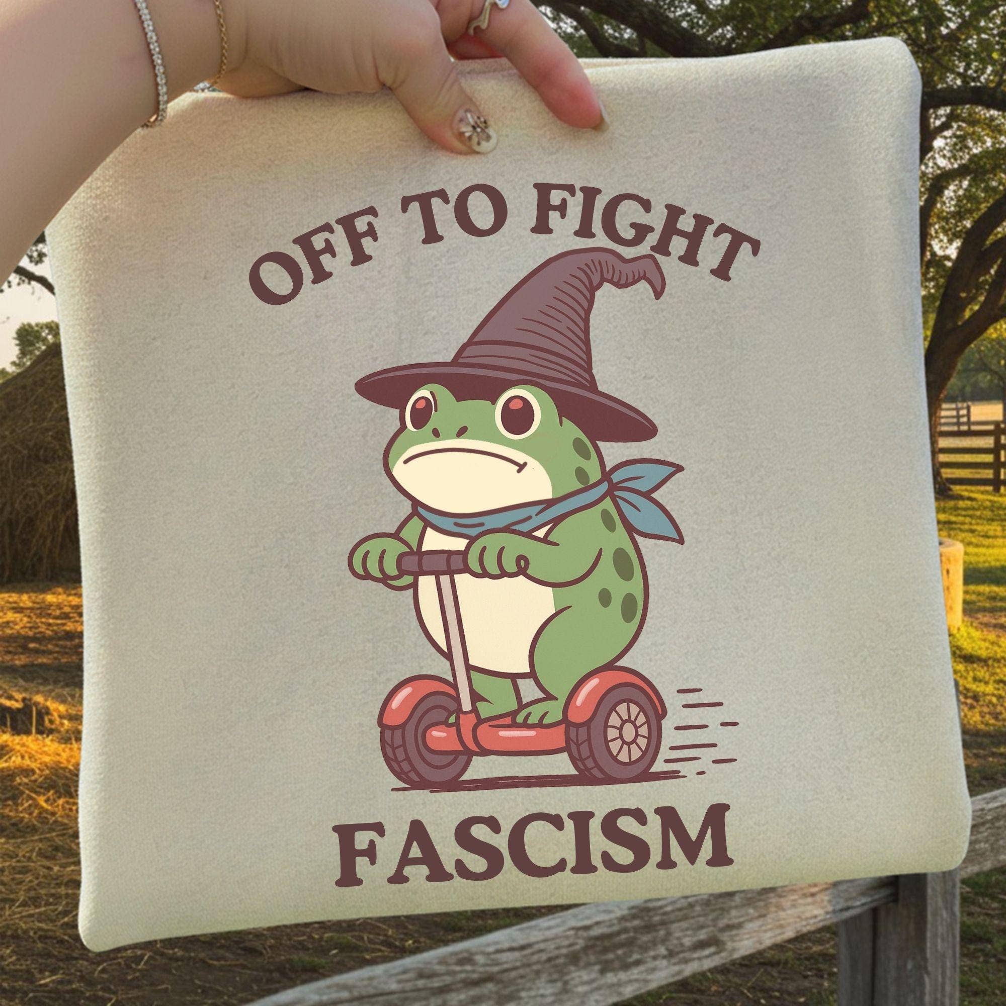 Glaime - Wholesale T-Shirt (Graphic) - Women's - Comfort Colors Frog Anti Fascism Tee, Portland Resistance 2