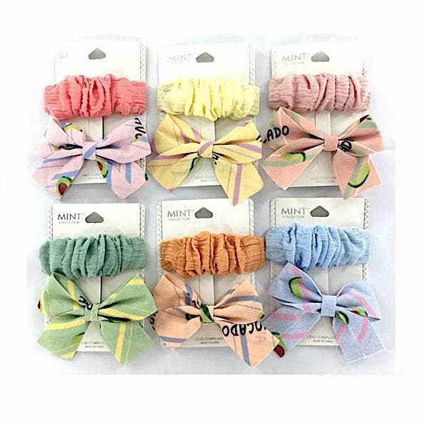 Atlas Fashion - Wholesale Hair Bow - Kids - Avocado Hair Bow Clip Set1