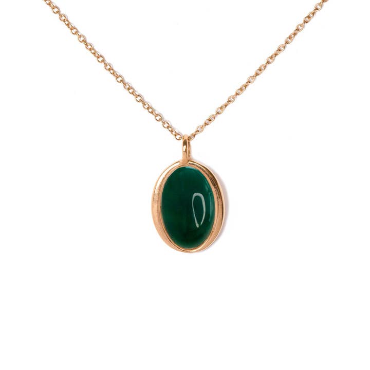 Collier Carya - Onyx Vert voor wholesale door L'Atelier Emma & Chloé