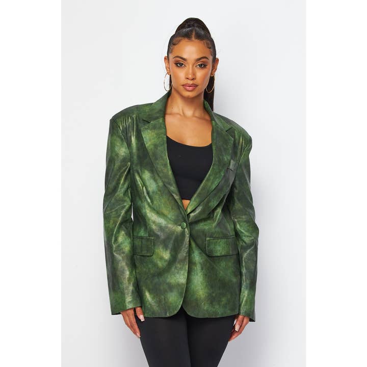 FAUX Washed PU Leather Jacket for wholesale by Miss 8