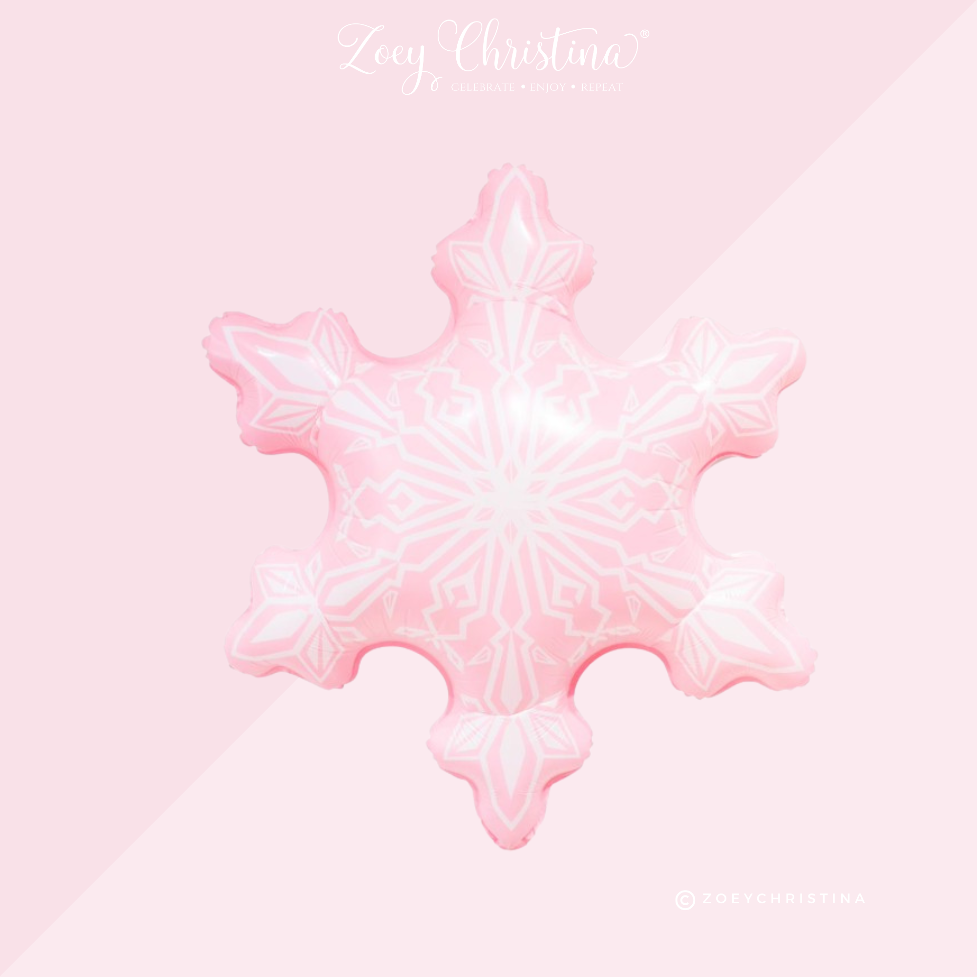 Zoey Christina - Wholesale Balloon - Snowflake Foil Balloon – White, Blue, & Pink Winter 2