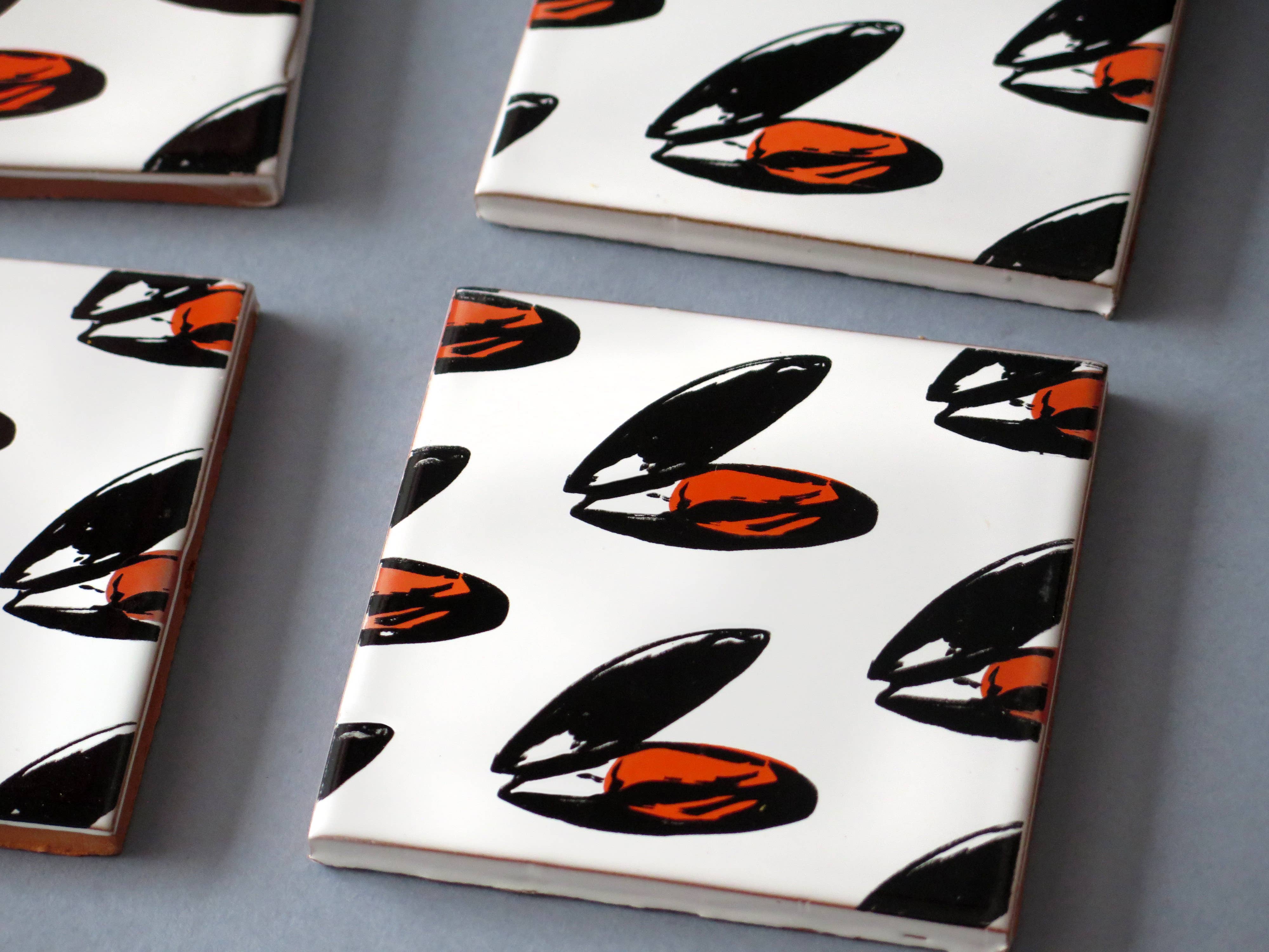 Bussoga – Großhandel Untersetzer – Bussoga Keramik-Untersetzer mit Mejillones-Design, 4er-Set4