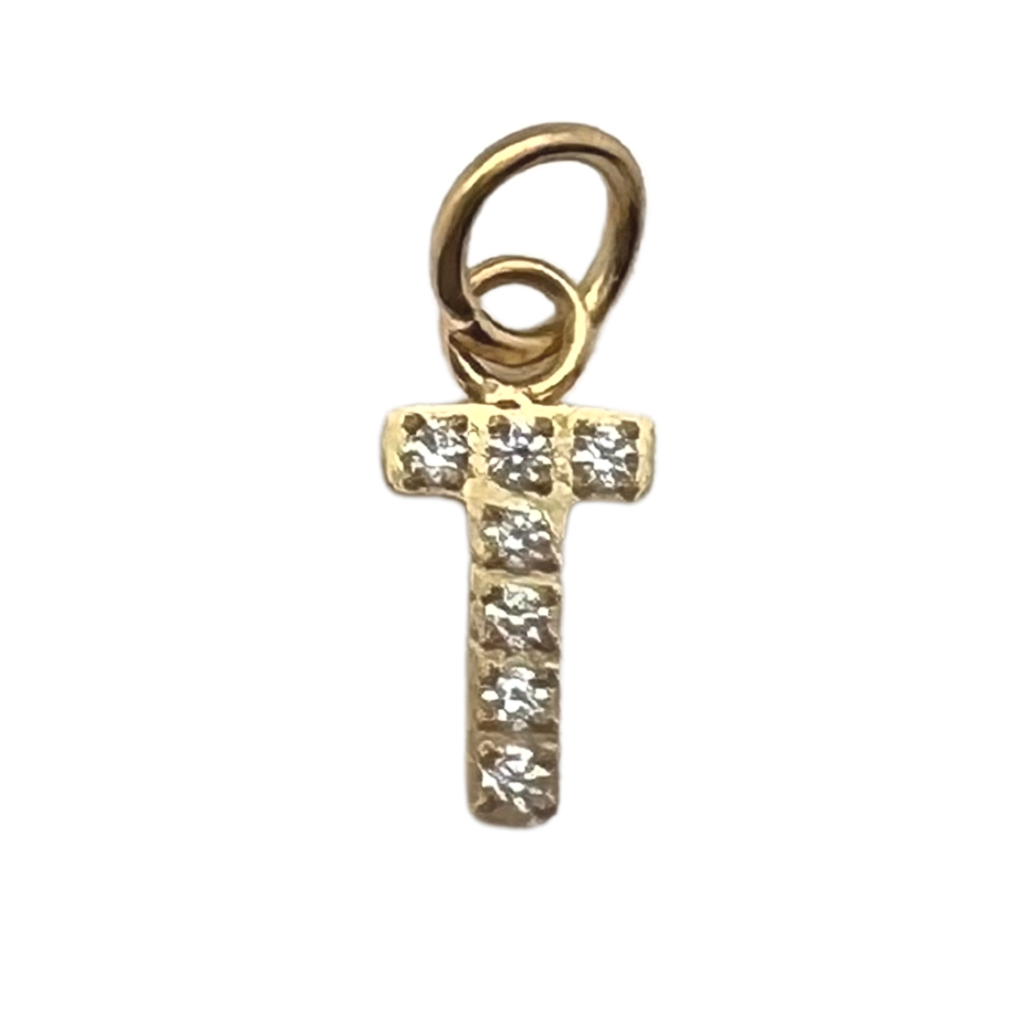 WJW – wholesale Individual charm/pendant – Gold Pavé Set CZ Initial Letter Charms26
