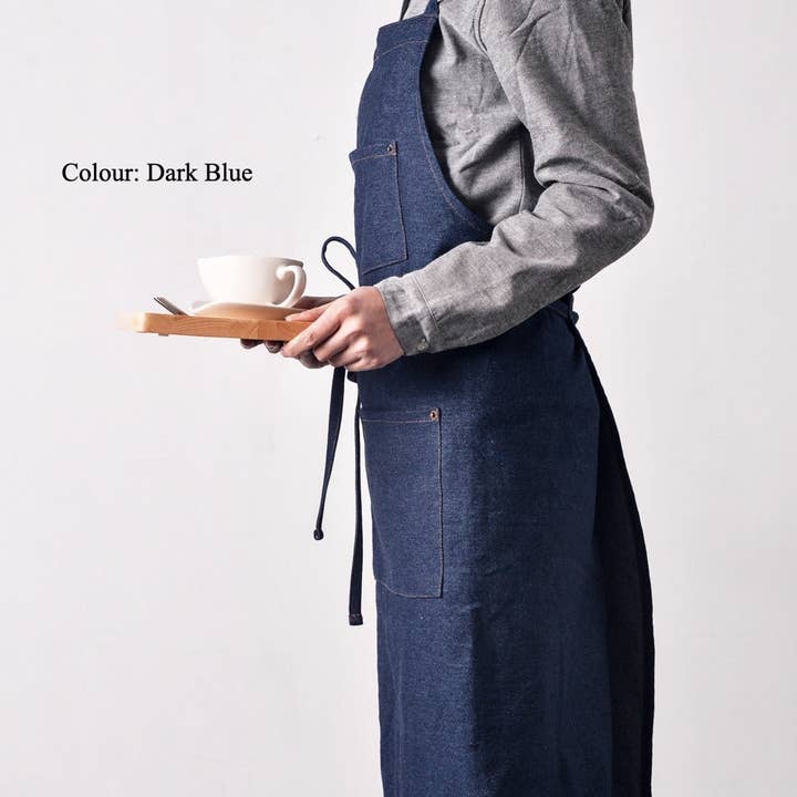 Gohobi (We cover U.S. import duties) - Wholesale Apron - Gohobi Nordic Denim Kitchen Apron7
