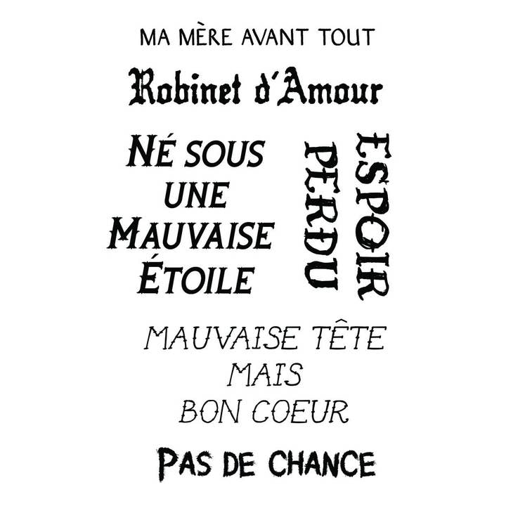 Apache Phrases Textile Tattoo Board for wholesale by Gang de Paris