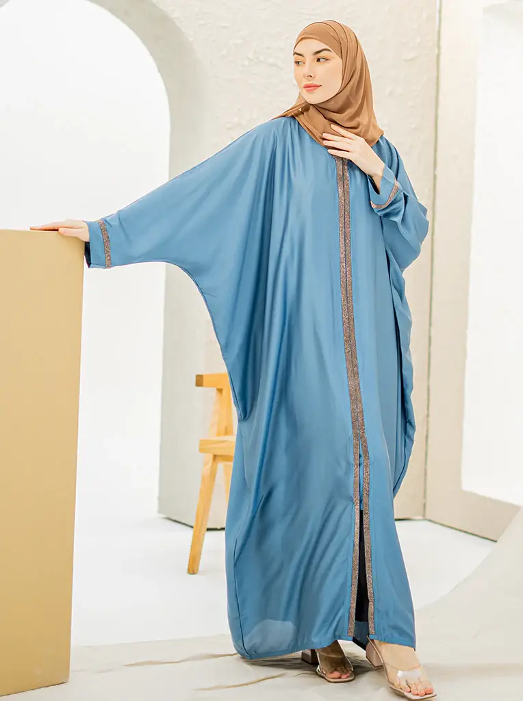 Multicolore Abaya Farasha à ouverture frontale en vente sur Faire3