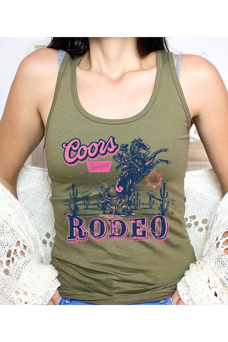 Pink Irene Wholesale - Vente Débardeur – femme - Débardeur Coors Rodeo Western Graphic Racerback7