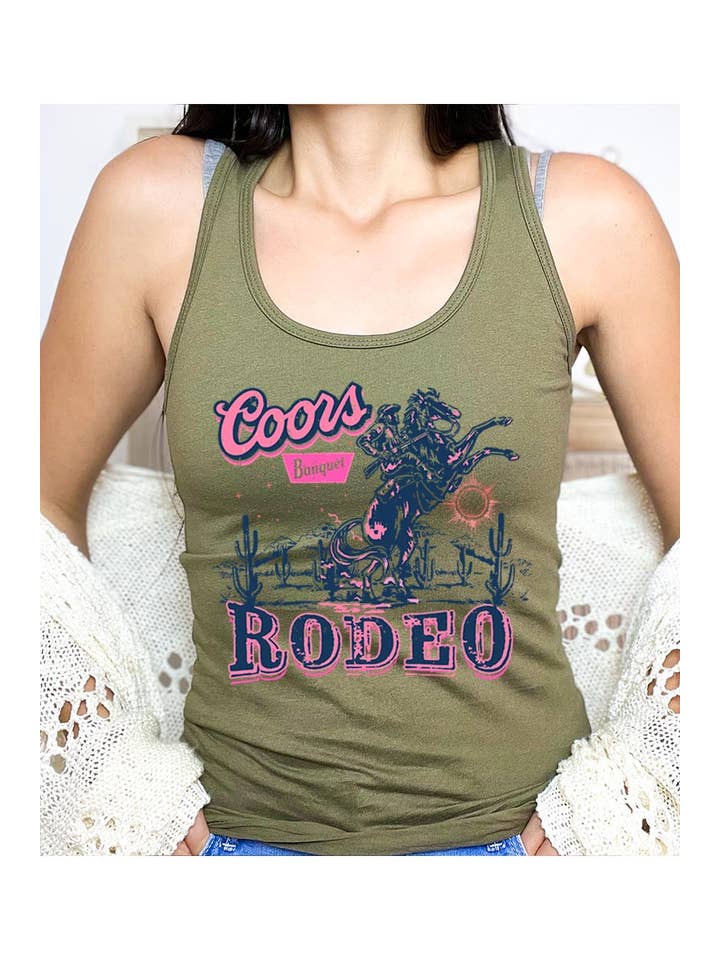 Pink Irene Wholesale – wholesale Linne (Tryckt) - Dam – Coors Rodeo Western Graphic Racerback Linne7