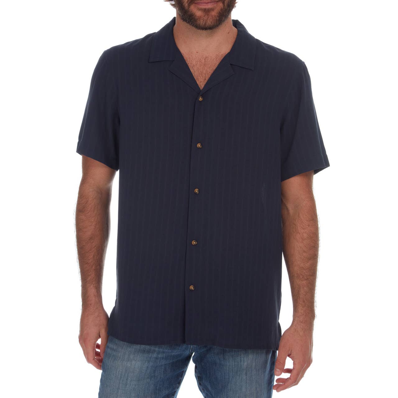 Navy Cameron Striped Shirt for wholesale on Faire3