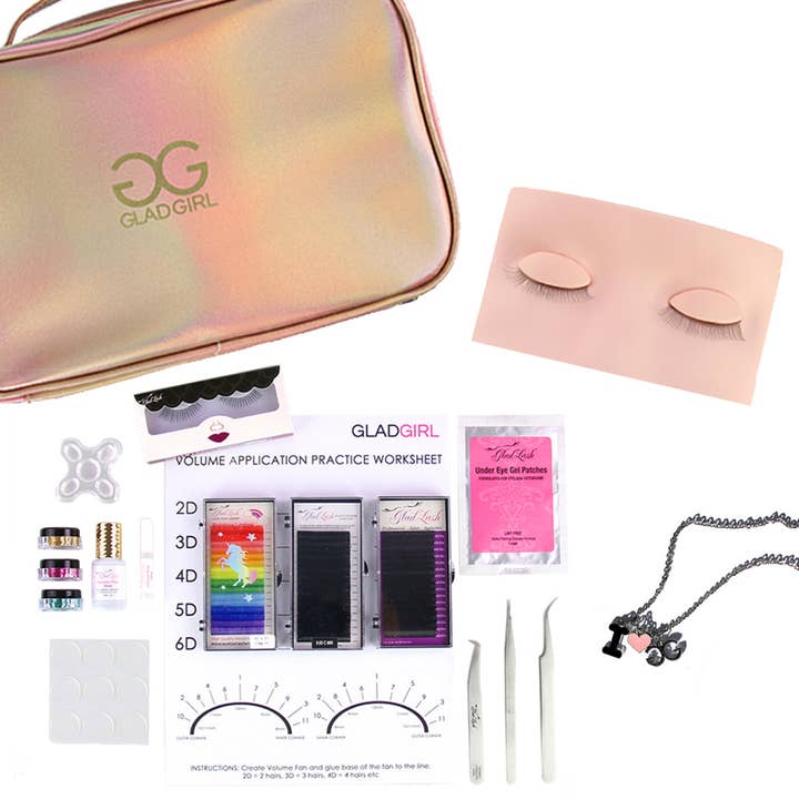 GladGirl - Wholesale Eyelash/Brow Serum - Volume & Mega Volume Eyelash Extension Practice Kit