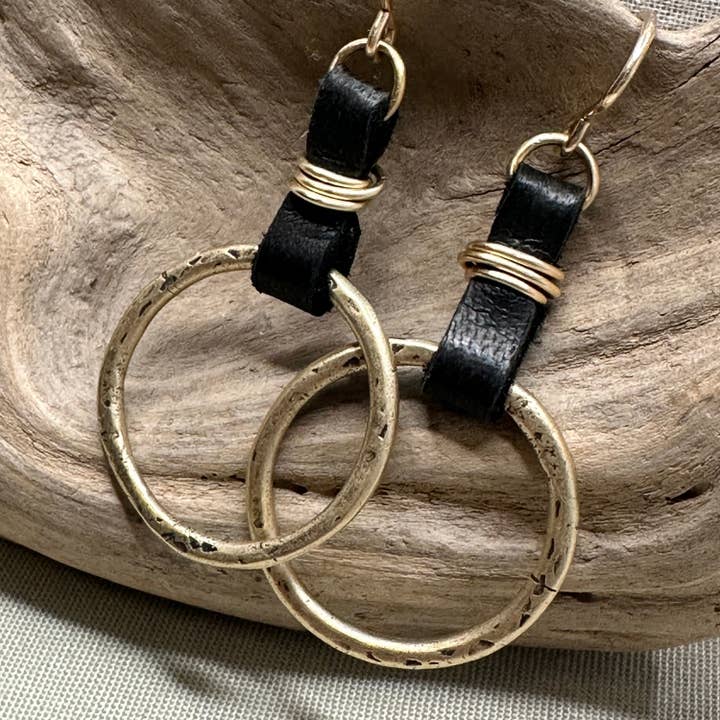 iNk Jewelry - Wholesale Dangle Earrings - Hitched Gold Fill and Bronze Earrings by iNk4