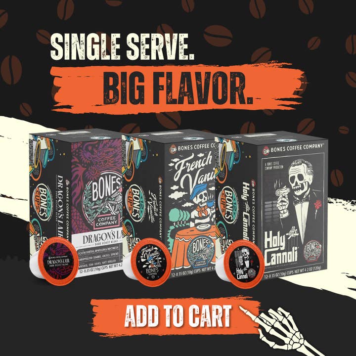 Bones Coffee Company - Wholesale Ground Coffee - Bananas Foster Coffee Pods | 12 Count | Flavored Coffee4