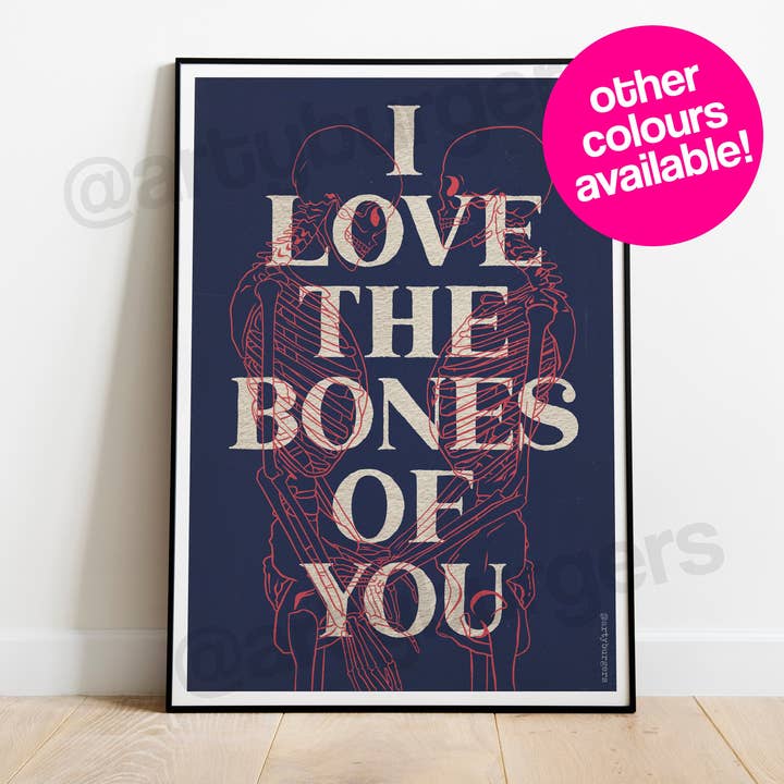 Kunstdruck „I Love The Bones Of You“, inspiriert von Guy Garvey für den Großhandel von ArtyBurgers