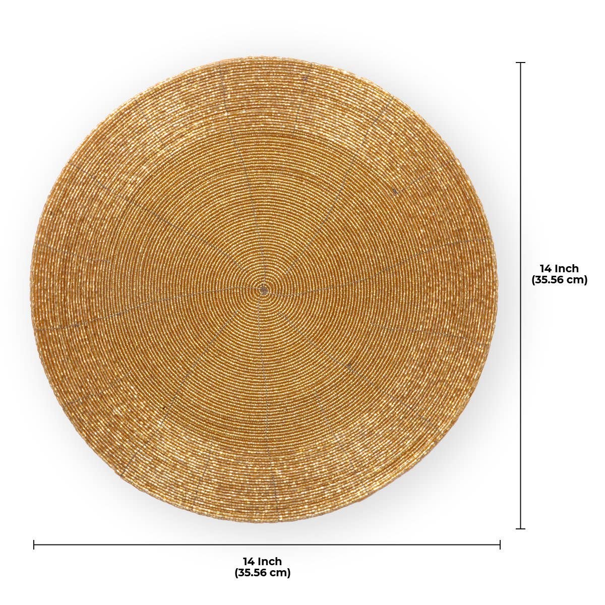 Or Lot de 4 sets de table ronds faits à la main à partir de perles, 14" en vente sur Faire7