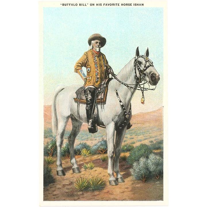 Found Image Press – Großhandel Magnete – Magnet TW-46 Buffalo Bill auf Pferd, Isham