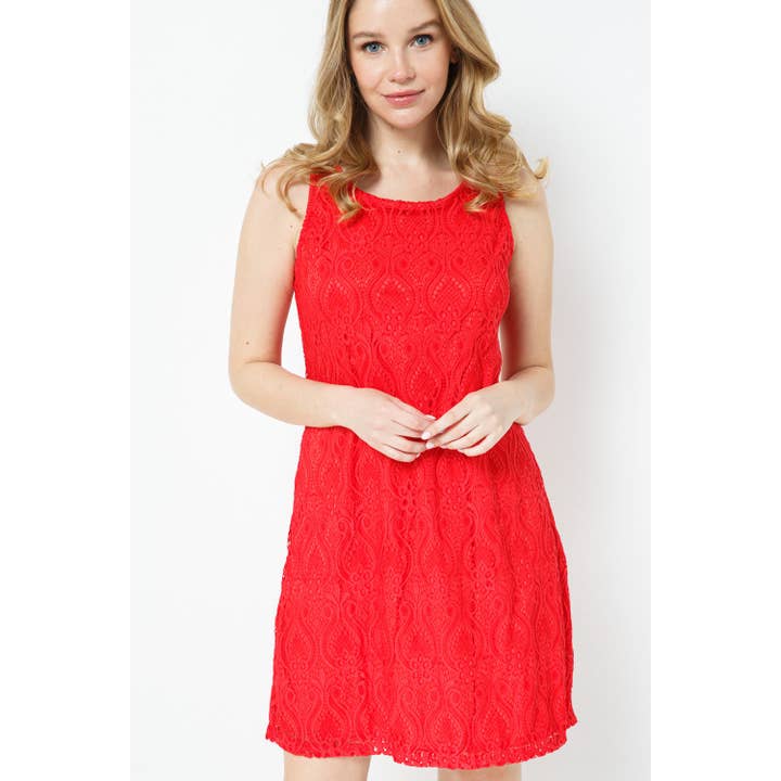 *PROMO*ROBE TRAPÈZE SANS MANCHES EN DENTELLE - D7105L1 pour la vente par 01 Allum