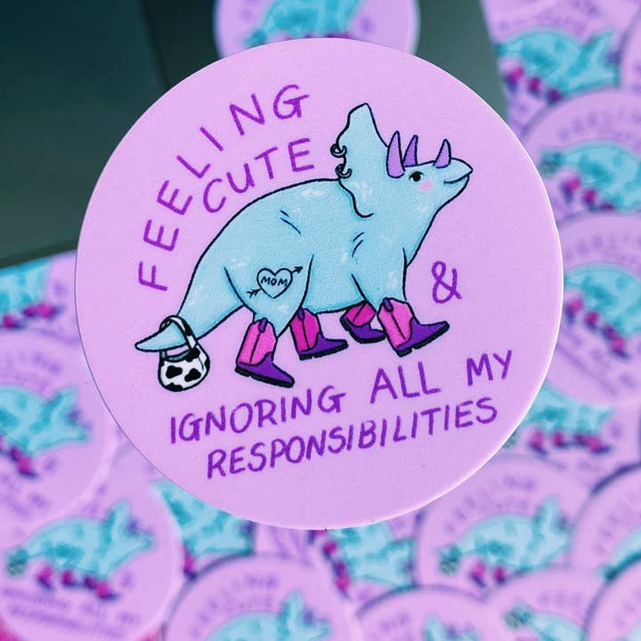 „Cute Dino“ udstanset klistermærke for engroshandel hos Afroditi's Art