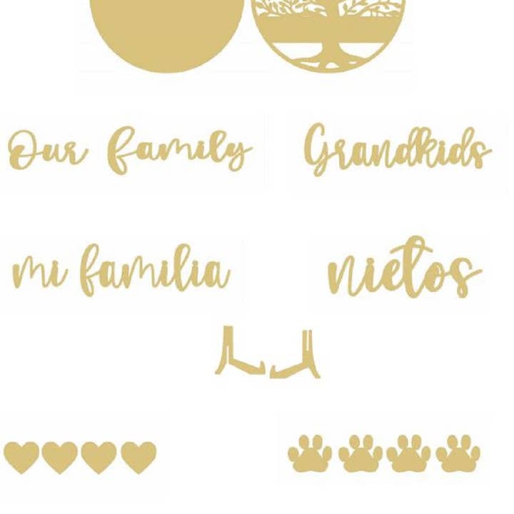 3D Family Tree Unfinished Wood Cutout Style 1 (12") for wholesale by Diverse Woodworking