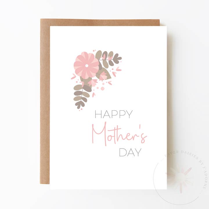 Pink Floral Mother's Day Card for wholesale by Paper Daisies by j'adorne