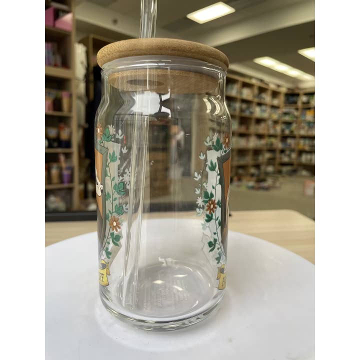 Silver Buffalo - Vente Verre/tasse - Verre Tumbler 16oz Blason de la Maison Poufsouffle Flora et Fauna