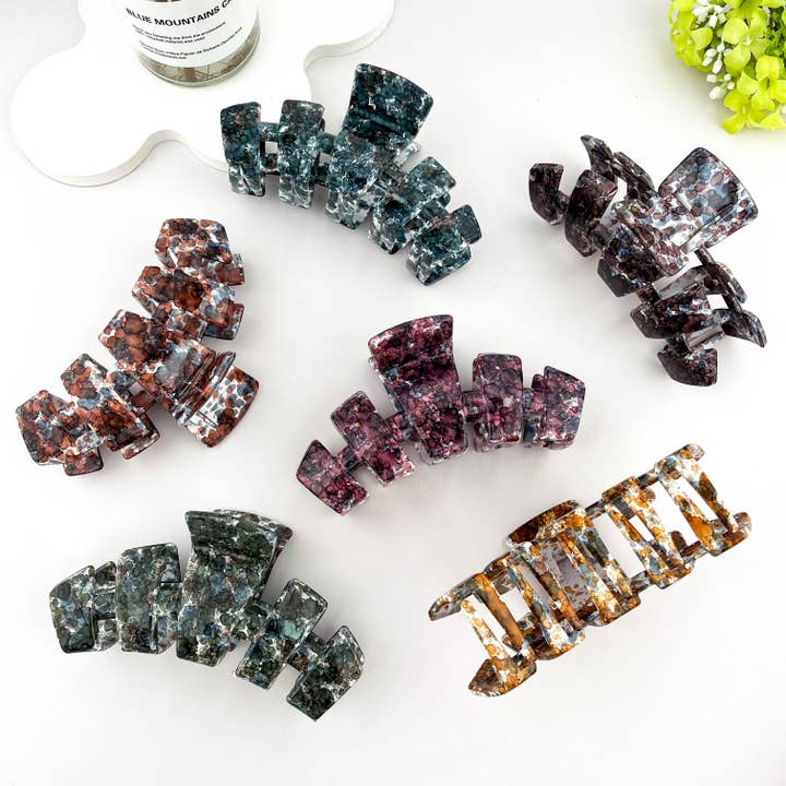 mildstyles - Wholesale Hair Clip - Women's - Vintage Large Hollow Geometric Acetate Hair Claw Clip6