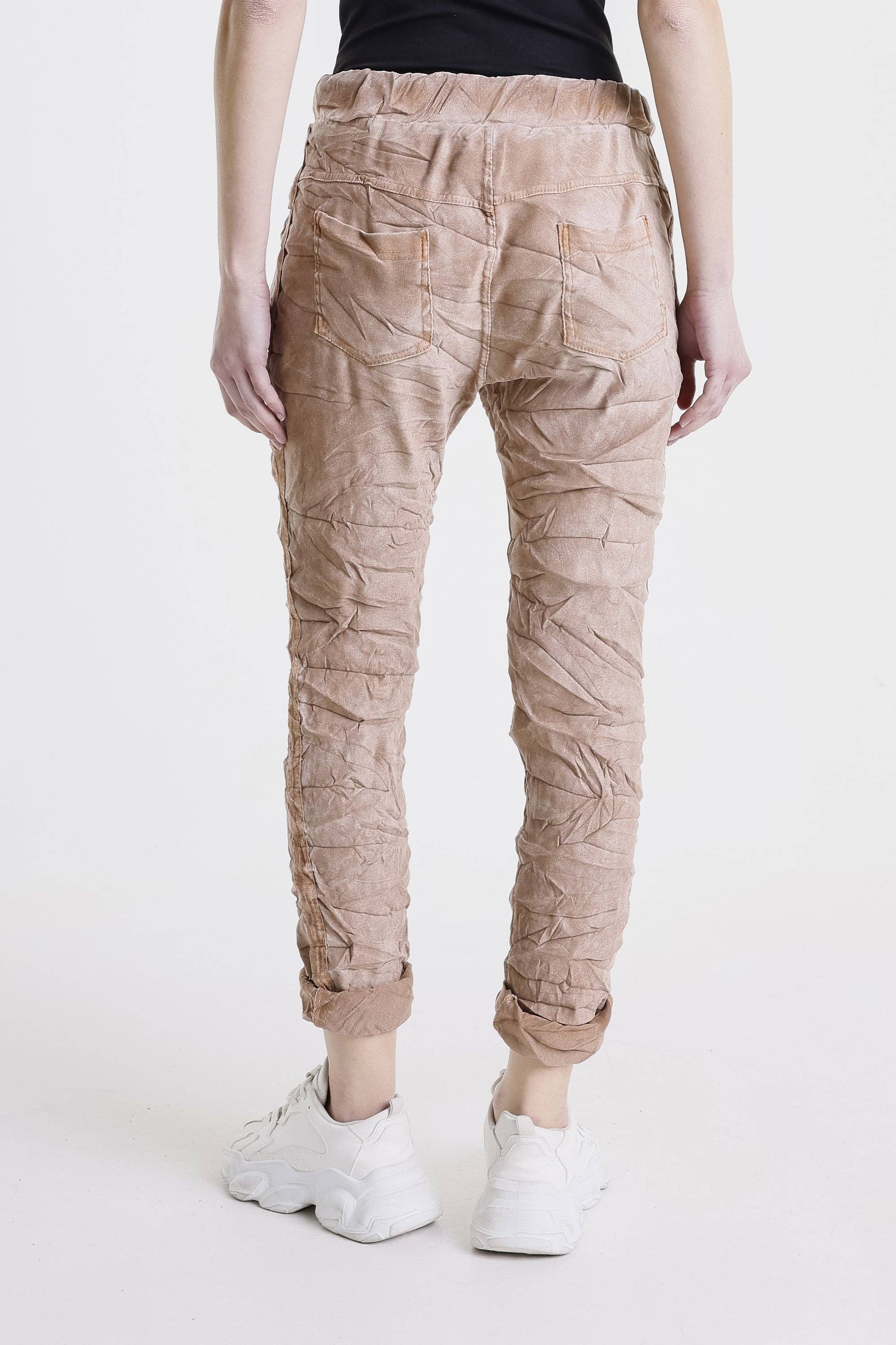 TINA Stephens Italy/Tees By Tina - Vente Pantalon – femme - Pantalon à bande tuxedo en suédine Kendyl (PL136U)7