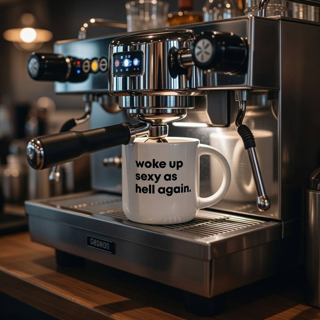 Meriwether - Vente Tasse à café - Réveillé(e) sexy comme l'enfer encore une fois... Tasse à café.1