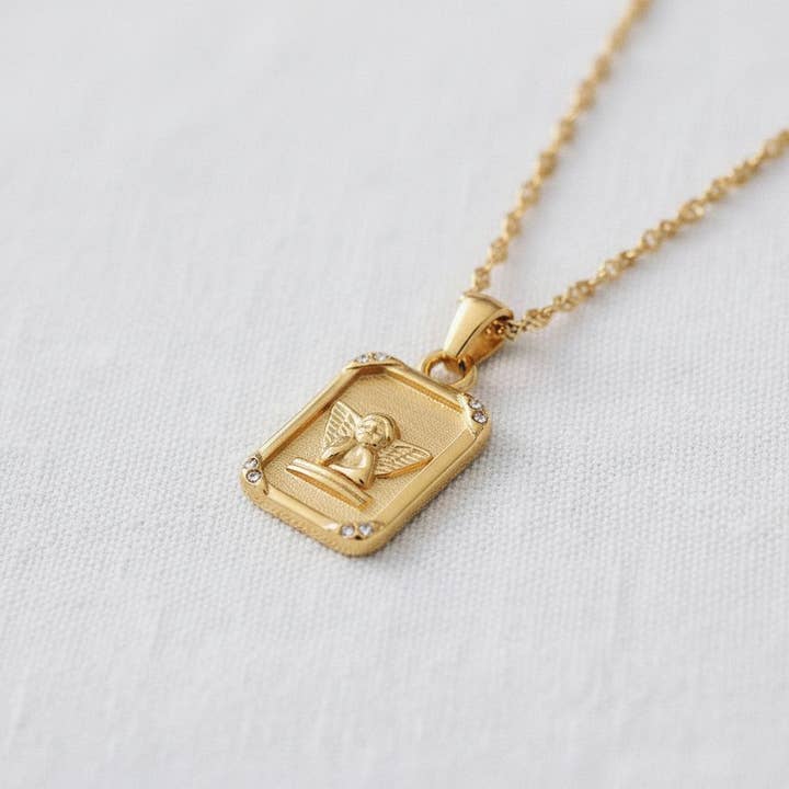Angel Square Pendant Necklace for wholesale by paperln