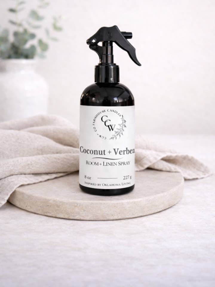 Room + Linen Spray - Coconut + Verbena for wholesale by CCW & Co farmhouse candles