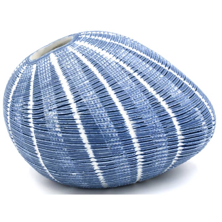 158W22BLUE PEBBLE MINI L-Handcrafted Porcelain Bud Vase for wholesale by Art Floral Trading LLC