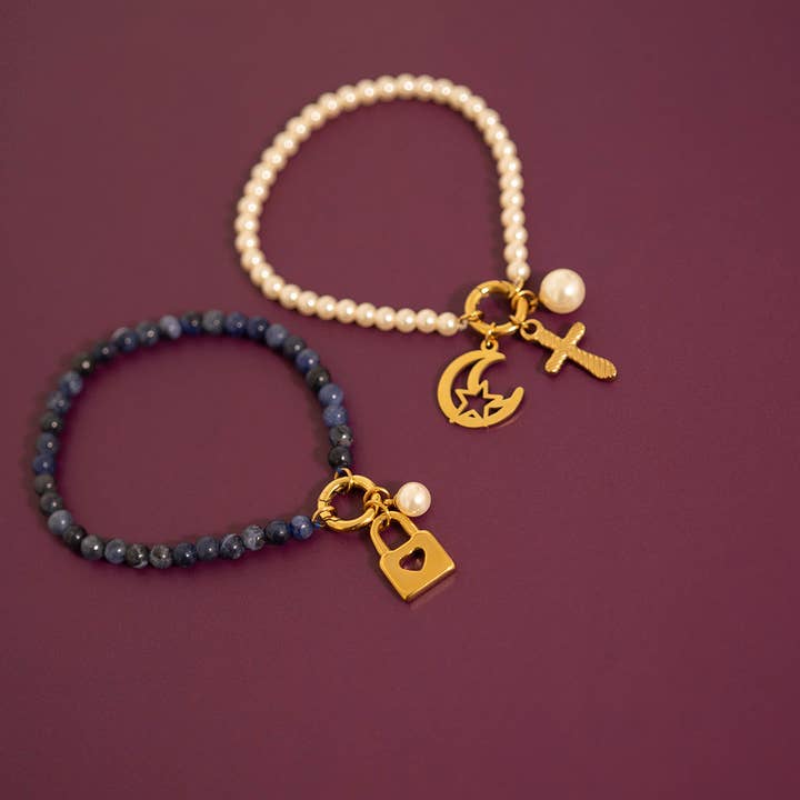 WJW - Wholesale Individual Charm/Pendant - 18K Gold PVD Stainless Steel Padlock with Heart Charm5