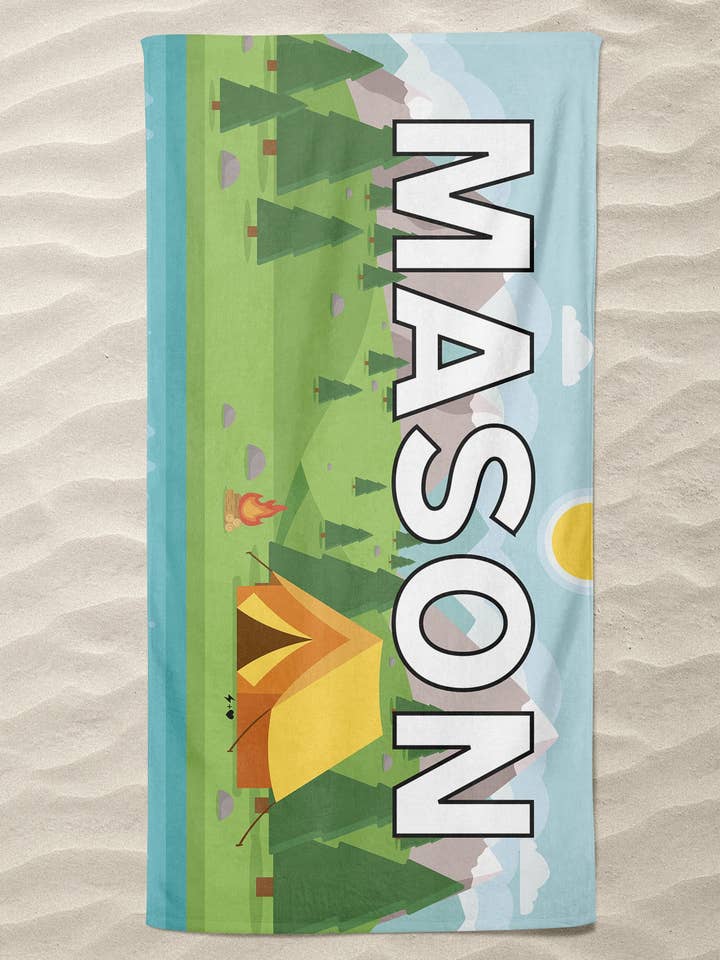 Serviette de plage personnalisée pour camping (BTowel1001) pour la vente par Hustle+Heart