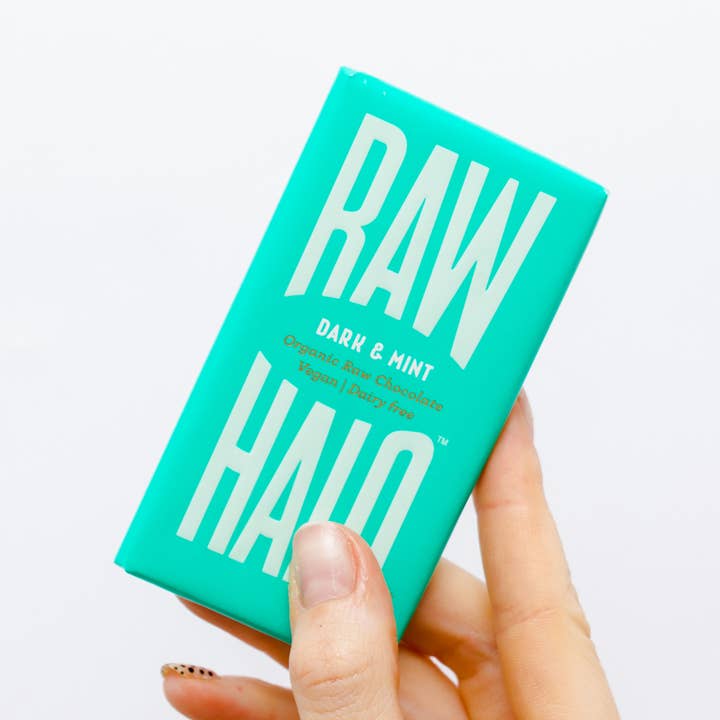 Dark & Mint Organic Vegan Chocolate 35g (Case of 10) for wholesale by Raw Halo