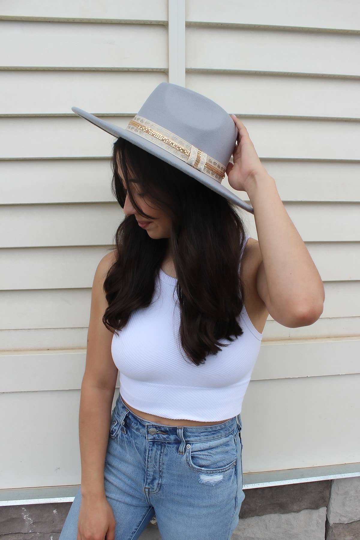 Jen & Co. - Wholesale Fedora - Women's - HAT2363 Genesis Fedora w/ Boho Two-Tone Band5