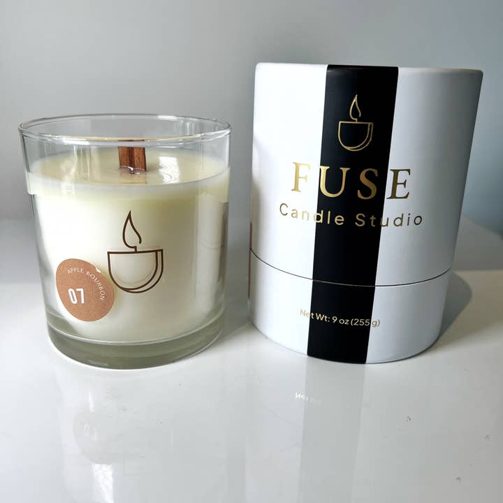 Apple Bourbon – 9 oz Soy Wax Blend Candle for wholesale by Fuse Candle Studio
