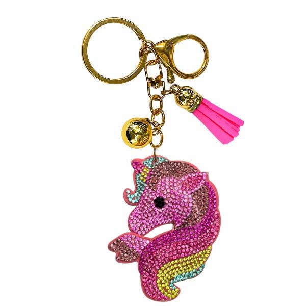 Queens Designs - Wholesale Keychain - Women's - Unicorn Crystal Bling Keychains3