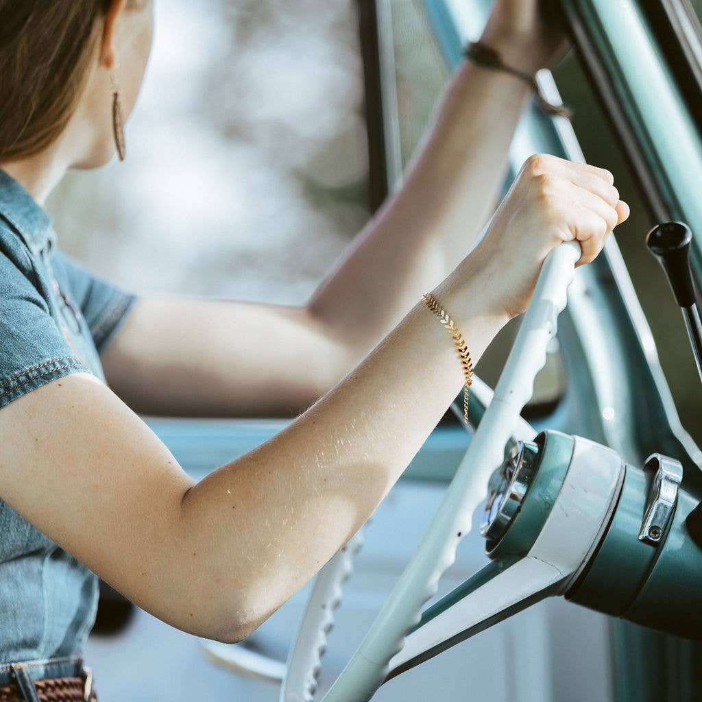 Steel & Clover – Engroshandel Armbånd med led og kæde – Prairie hvede armbånd2