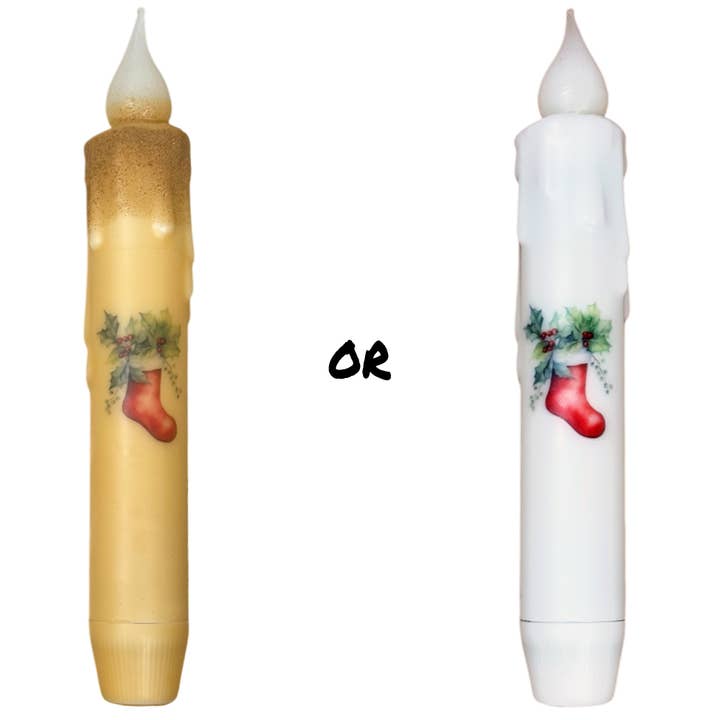 Small Town Dusk - Wholesale Flameless Candle - Christmas Stocking Battery Operated Timer Taper Candles