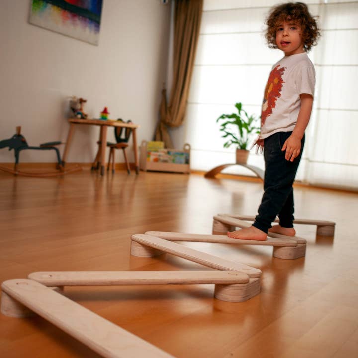 kidodido - Wholesale Wood Toy - Kids - Toddler Balance Beam Set, Montessori Baby Toys