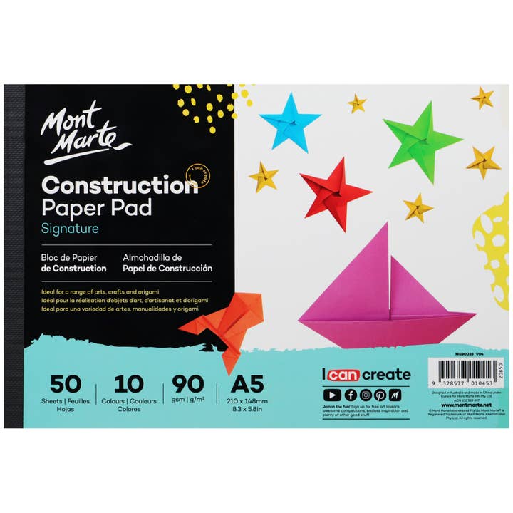 Construction Paper Pad Signature A5 (8.3 x 5.8in) 50 Sheets for wholesale by Mont Marte Usa, Inc.