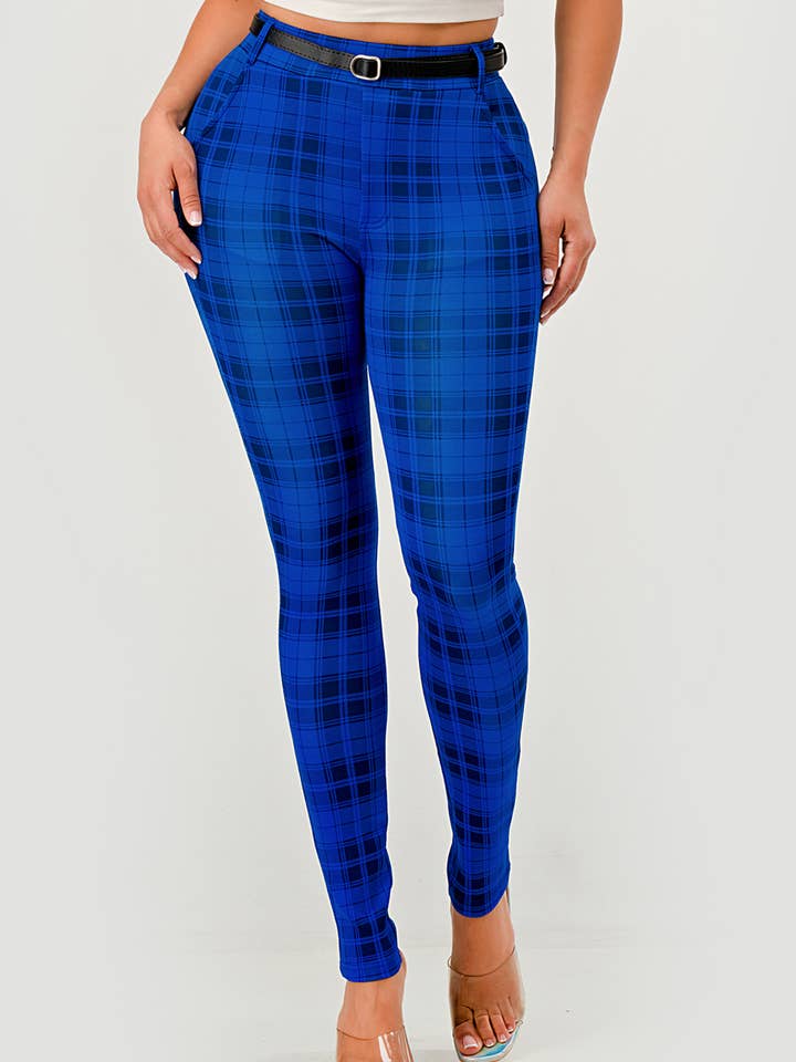 Womens Sculpting Treggings With Faux Leather Belt for wholesale by REDFINCH APPAREL INC