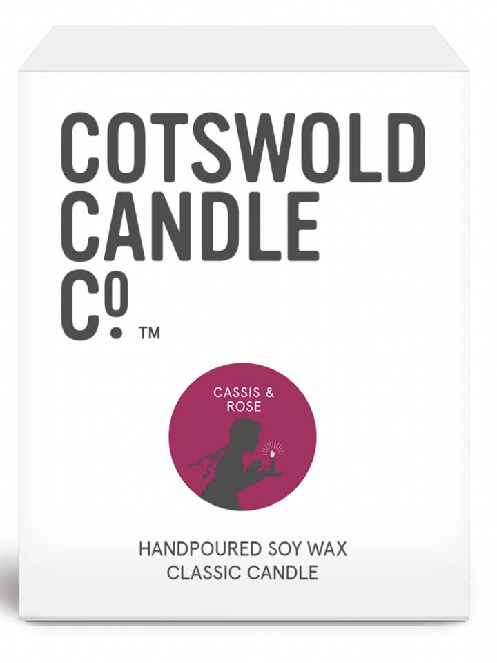 Cassis & Rose klassieke kaars voor wholesale door Cotswold Candle Co