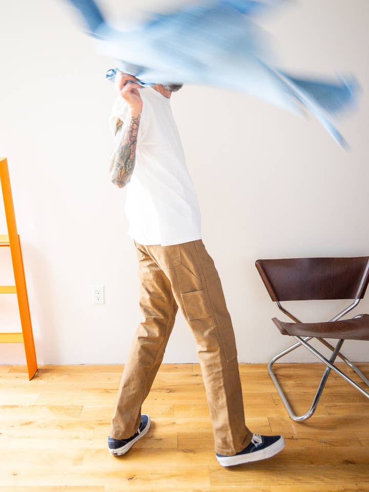 Union Double Knee Work Pant - Barley for wholesale by Grown and Sewn