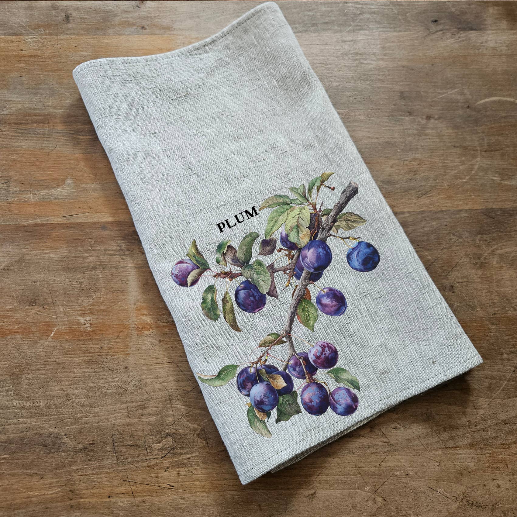 NorraVilla - Wholesale Tea Towel - 100% Linen Guest Towel with Plump branches fruits print 1